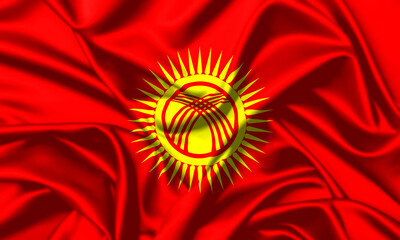 Kyrgyzstan new waving flag image