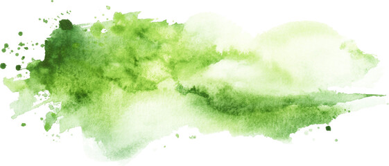 green watercolor isolated