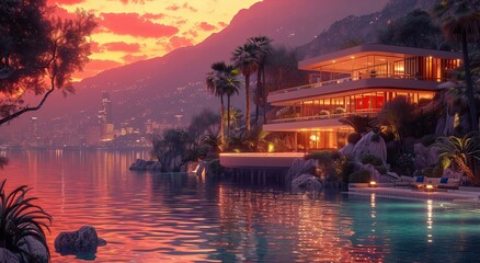 Monaco 80's photorealistic luxury life