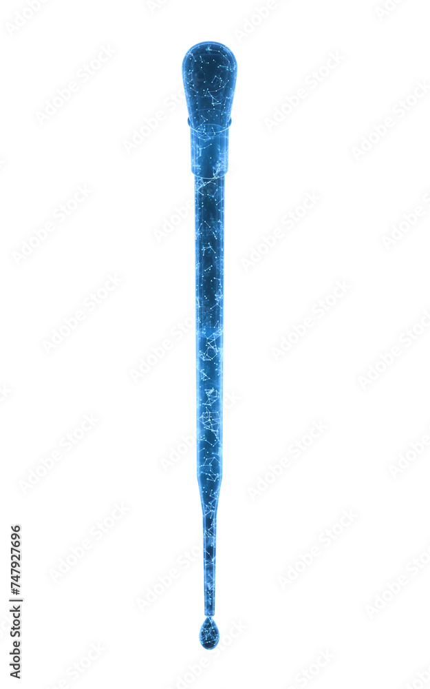 Poster dropper with blue line structure, 3d rendering.