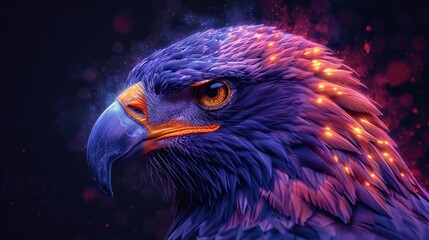 Obraz premium Eagle from fire light. Generate Ai