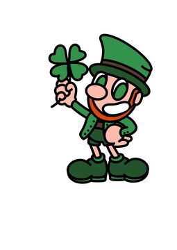 Saint-Patrick avec son tr&egrave;fle 