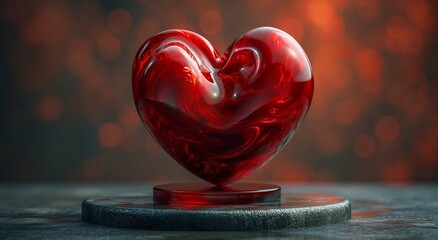 A close-up of a heart-shaped object on a table. Suitable for various romantic and sentimental themes - obrazy, fototapety, plakaty