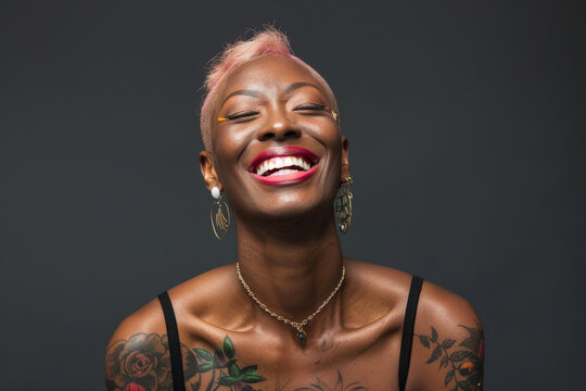 Portrait of a transgender person. LGBTQ portrait of a trans person