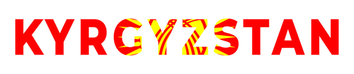 Kyrgyzstan text with Kyrgyz new flag
