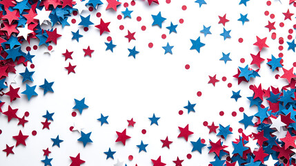 4th of July American Independence Day,Celebration colorful firework on America flag pattern on sky background.