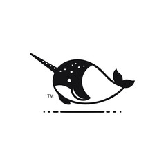 Narwhal Simple and Clean Logo Icon Silhouette © Fadil Rambey