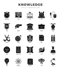 Knowledge Glyph icons. Vector Glyph illustration.