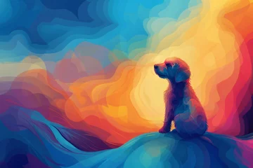 Deurstickers Abstract background for National Puppy Day © annne
