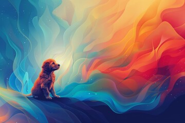 Abstract background for National Puppy Day - obrazy, fototapety, plakaty