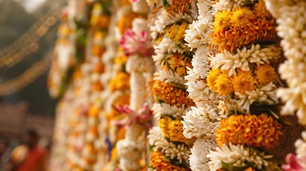 Poster Close up shot of beautiful flower garland in India © Volodymyr Shcerbak