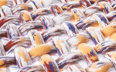 Dirt cloth with colorful blot details, 3d rendering.