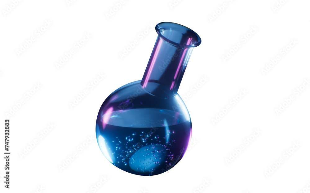 Aufkleber chemical flask isolated element, 3d rendering.