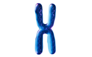 Chromosome with dark neon light effect, 3d rendering.