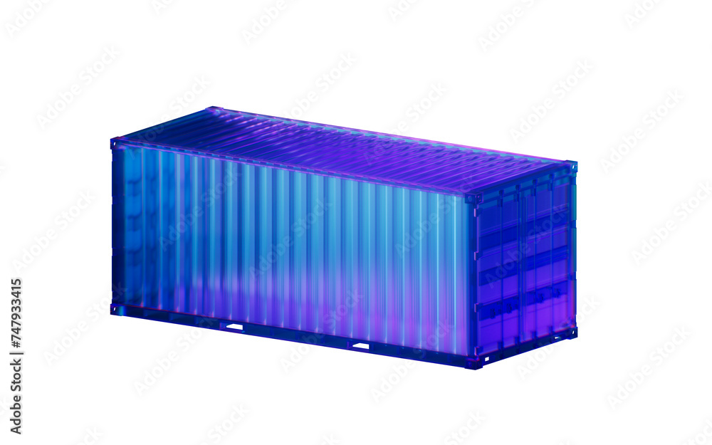 Poster container with dark neon light effect, 3d rendering.