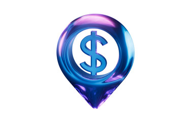 Money sign with dark neon light effect, 3d rendering.
