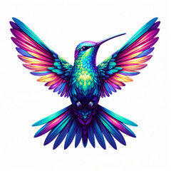 Vibrant Multicolored Hummingbird Illustration