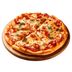 Pizza on white background