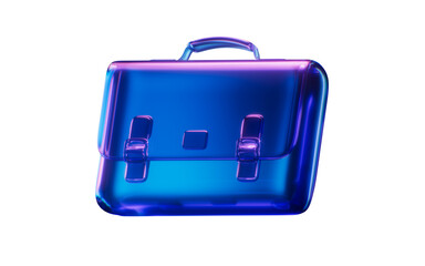 Briefcase with dark neon light effect, 3d rendering.