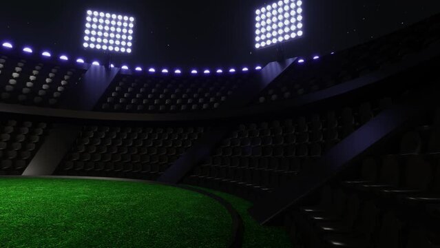 The night stadium in the lights