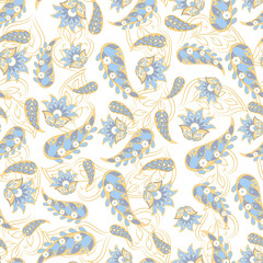 Paisley style Floral seamless pattern. Vector Ornamental Damask background