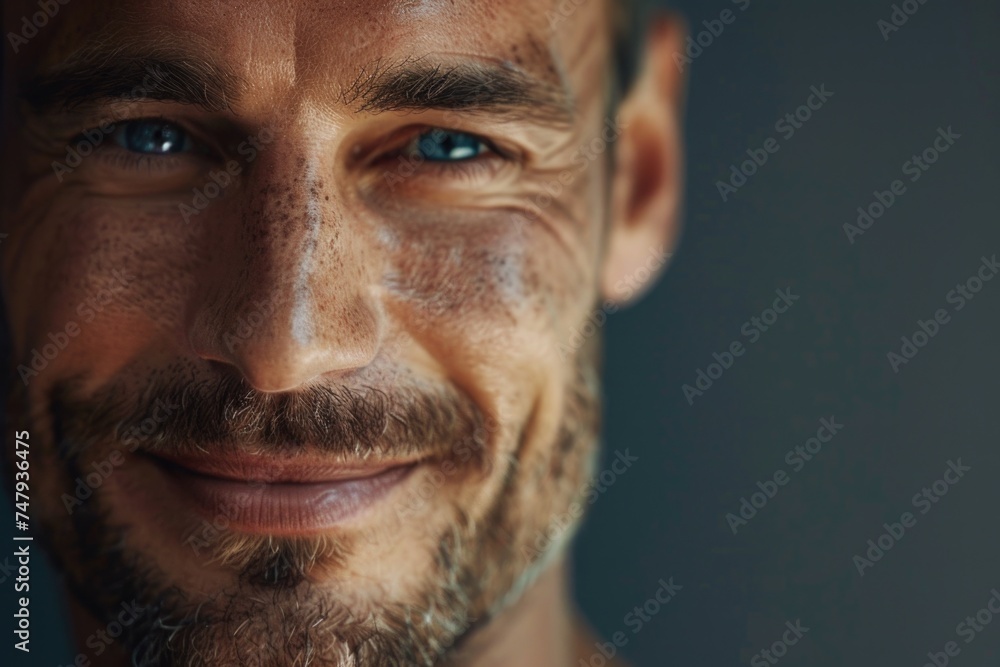Aufkleber close up of a man with a beard, suitable for various projects