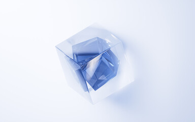 Abstract bright glass geometry background, 3d rendering.