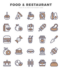 Food and Restaurant icons set for website and mobile site and apps.