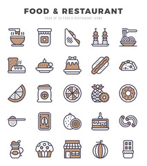 icons set. Food and Restaurant for web. app. vector illustration.
