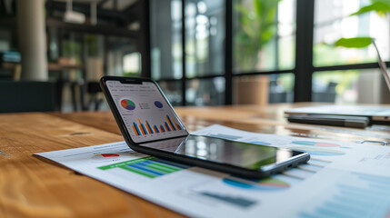 phone with analytics theme