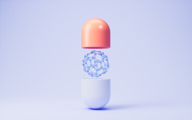 Medical capsule with medical concept, 3d rendering.