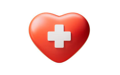 Obraz premium Red heart shape with medical concept, 3d rendering.