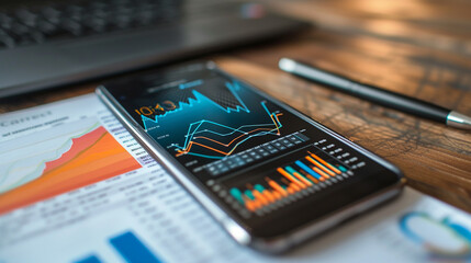 phone with analytics theme