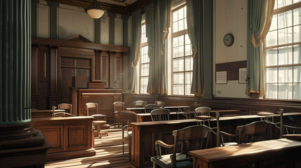 Obraz na płótnie Canvas Empty courtroom or courtroom.