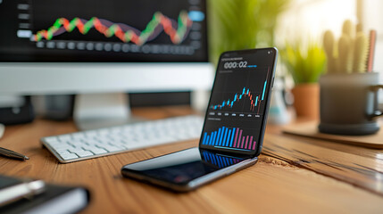 phone with analytics theme