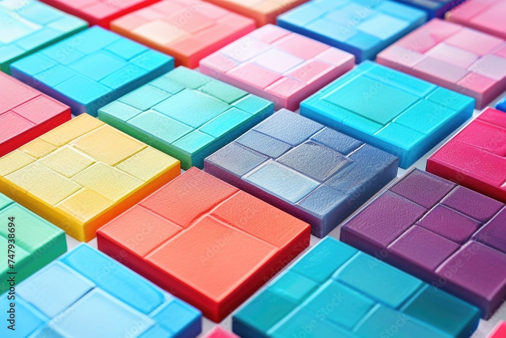 Poster a close up of a bunch of colorful blocks. ideal for educational materials