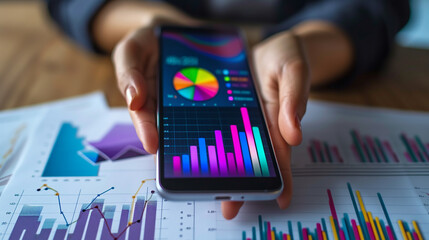 phone with analytics theme 