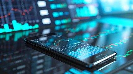 phone with analytics theme 