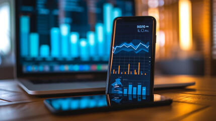 phone with analytics theme 