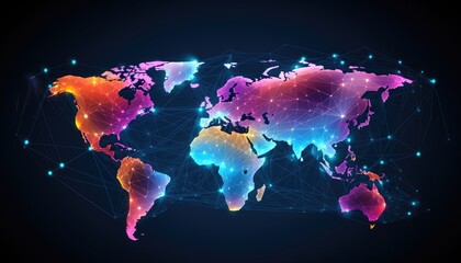 Internet World Wide Web Abstract Map Background