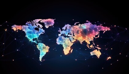 Internet World Wide Web Abstract Map Background