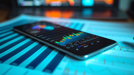 phone with analytics theme 