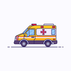 emergency ambulance cartoon vector illustration