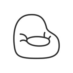 Bean bag chair, linear icon. Line with editable stroke