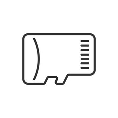 Memory card, linear icon. Line with editable stroke