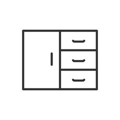 Dresser, linear icon. Line with editable stroke