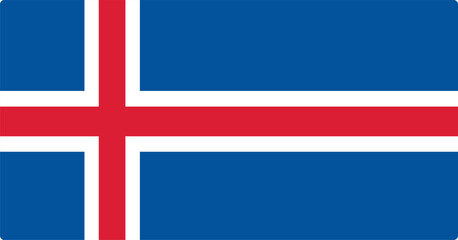 vector illustration of the flag of Iceland