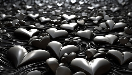Obraz premium heart shaped stones background