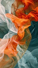 Abstract Fabric Dance in Warm and Cool Tones