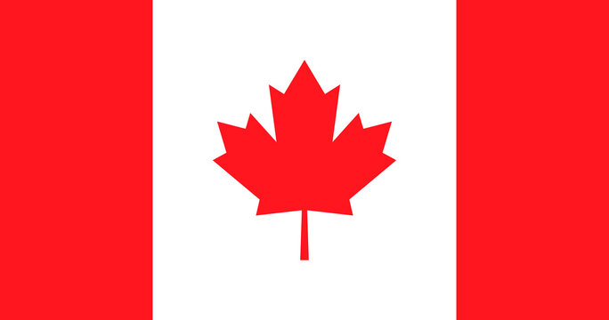 vector illustration of the flag of Canada on a transparent background